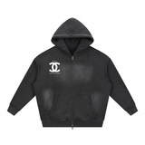 Sunfade Two-way Zipper Boxy Fleece Hoodie
