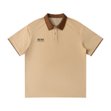 Contrast Collar Raglan Polo Shirt