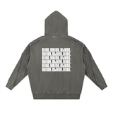 Snow Washed Tape Raw Edge Hoodie