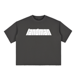 Boxy Half-Sleeve Raw-Edge T-Shirt