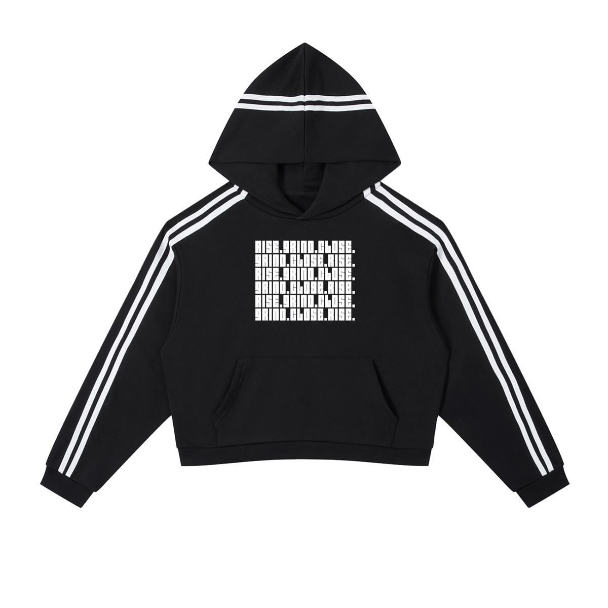 Contrast Side Stripe Cropped Hoodie