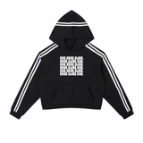 Contrast Side Stripe Cropped Hoodie