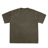 Snow Washed Raw-Edge Neckline T-Shirt