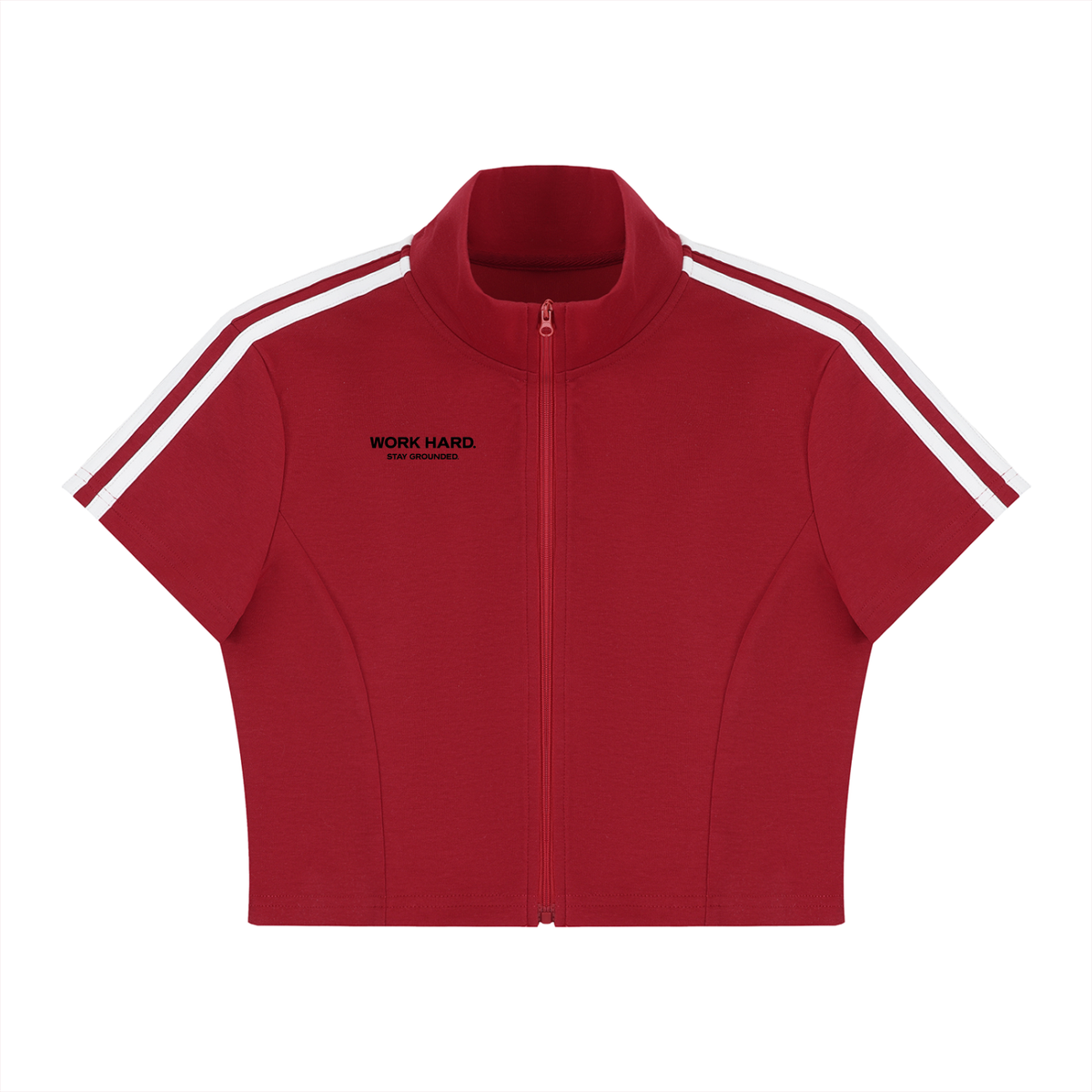 Women's Cropped Full Zip Short Sleeve T-Shirt Main image