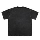 Snow Washed Raw-Edge Neckline T-Shirt