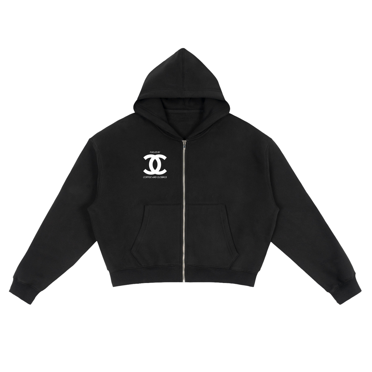 Fleece Zip-Up Boxy Hoodie