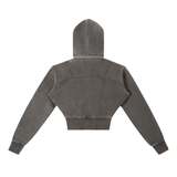 Vintage Washed Cropped Fleece Hoodie