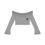 Women's Off-the-Shoulder Bell Sleeve Crop T-Shirt