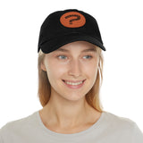 Ask Me About Real Estate Dad Hat with Leather Patch (Round)