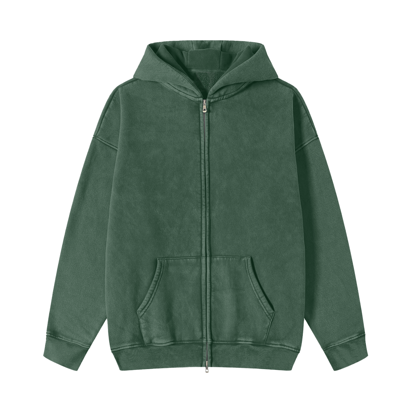 Snow Washed Zip-Through Fleece Hoodie Secondary image