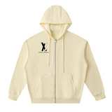Drop-Shoulder Zip Up Hoodie