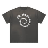 Hand-Frayed Sunfade Paint Splatter T-Shirt