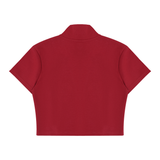 Women's Cropped Full Zip Short Sleeve T-Shirt