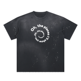 Hand-Frayed Sunfade Paint Splatter T-Shirt