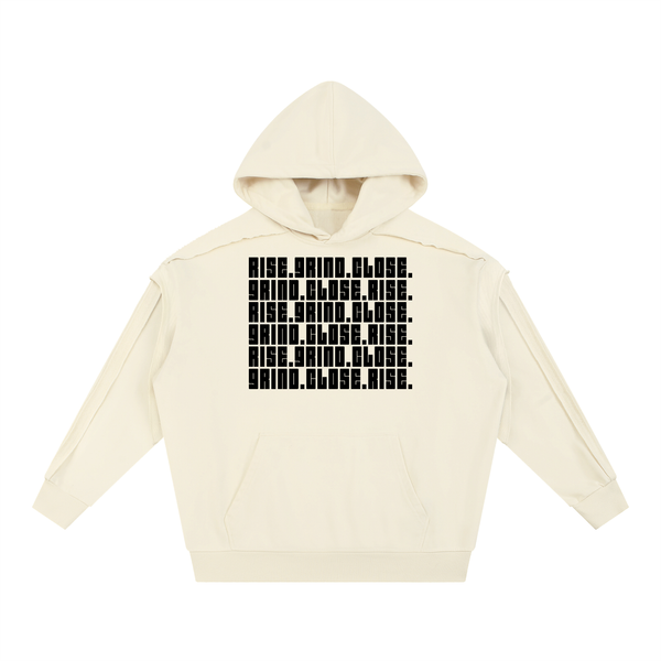Contrast Tape Raw Edge Double Layered Hoodie