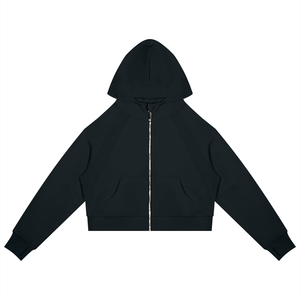 Cropped Zip-Through Hoodie