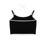 Contrast Binding Halter Tank Top