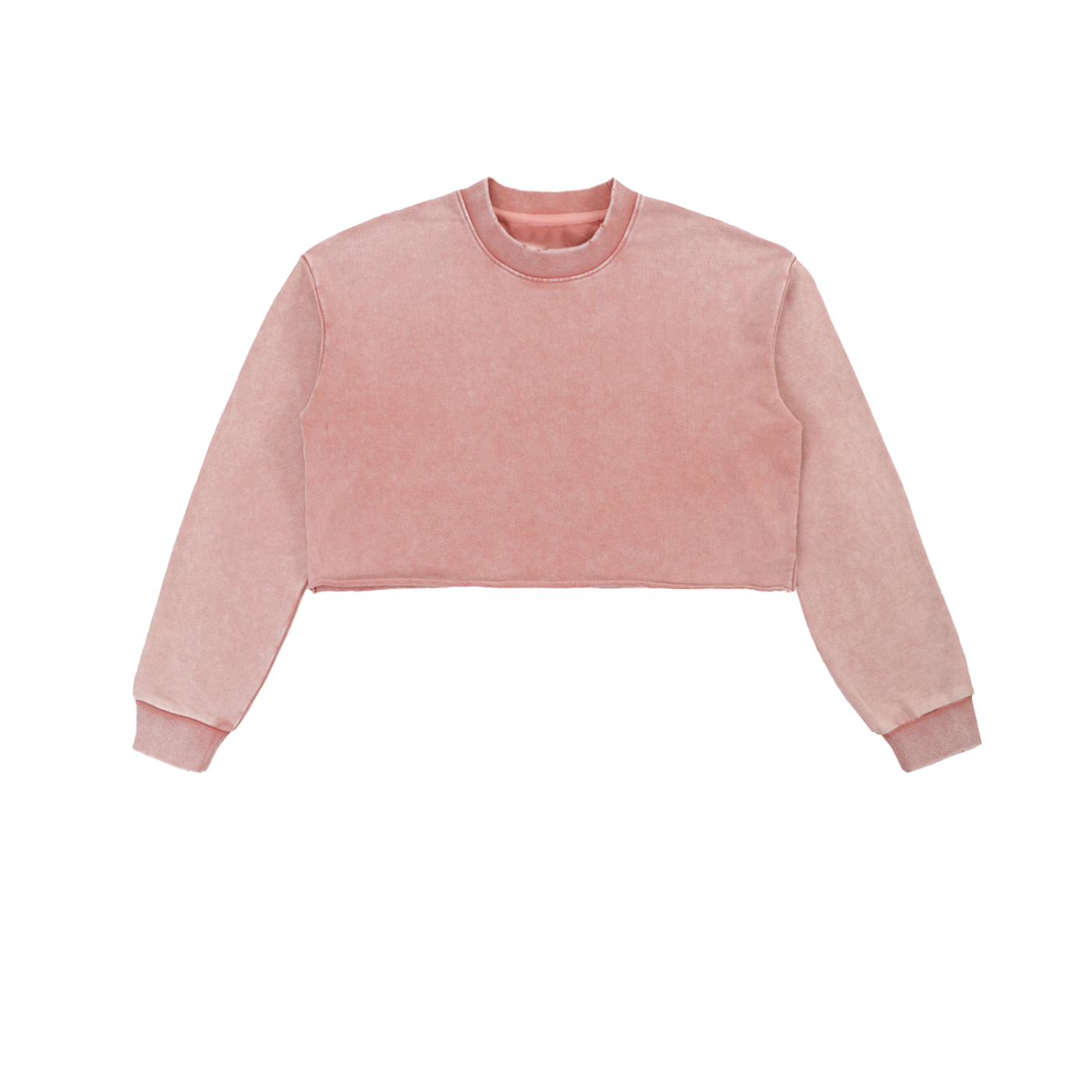 Snow Washed Raw Edge Cropped Sweatshirt Secondary image