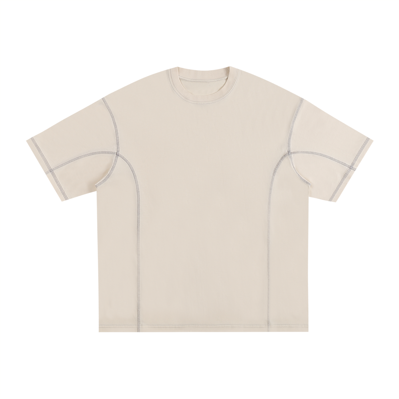 Streetwear Contrast-Stitched Cotton T-Shirt Secondary image