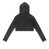 Vintage Washed Raw Edge Hoodie