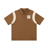 Contrast Panel Cotton Polo Shirt