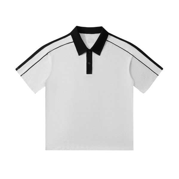 Contrast Collar Short-Sleeve Polo Shirt