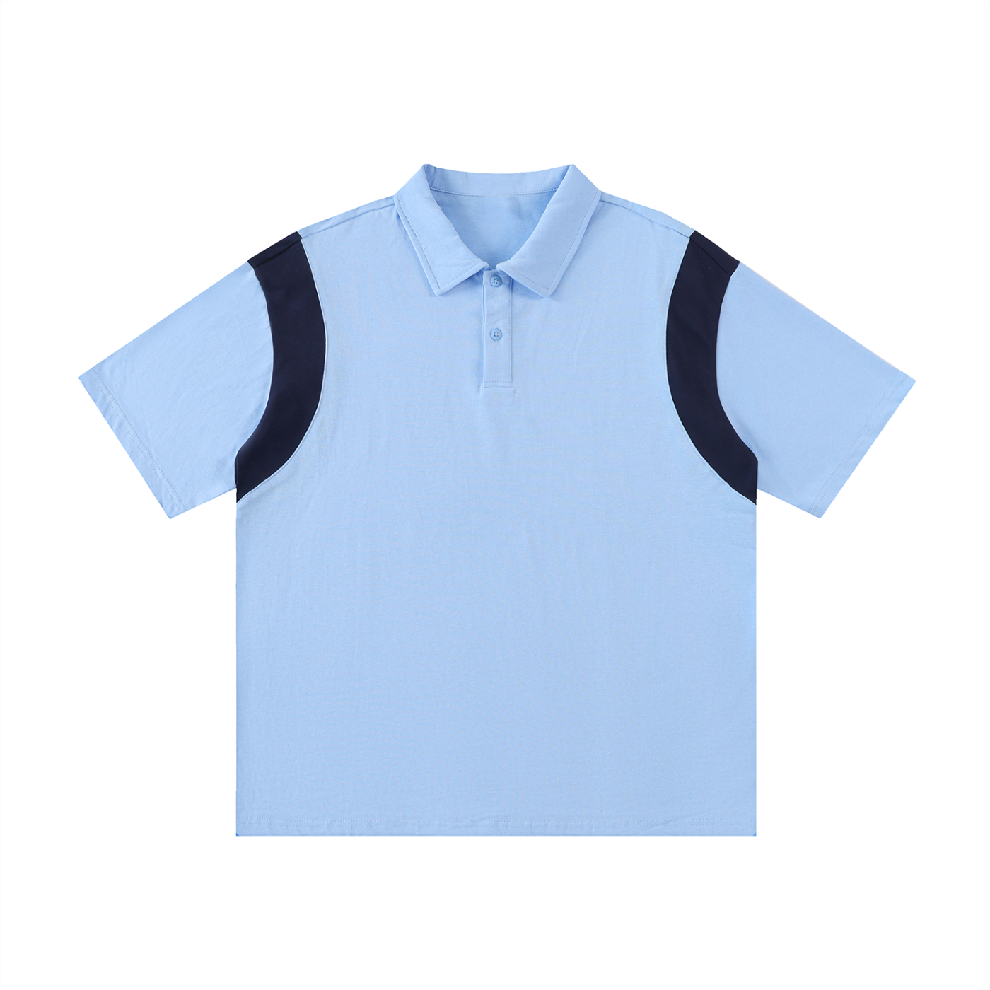 Contrast Panel Cotton Polo Shirt Secondary image