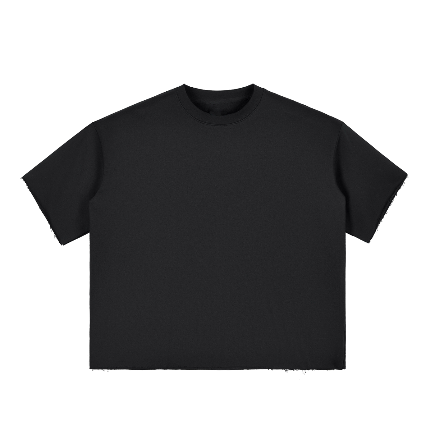 Boxy Half-Sleeve Raw-Edge T-Shirt Secondary image