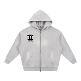 Sunfade Two-way Zipper Boxy Fleece Hoodie