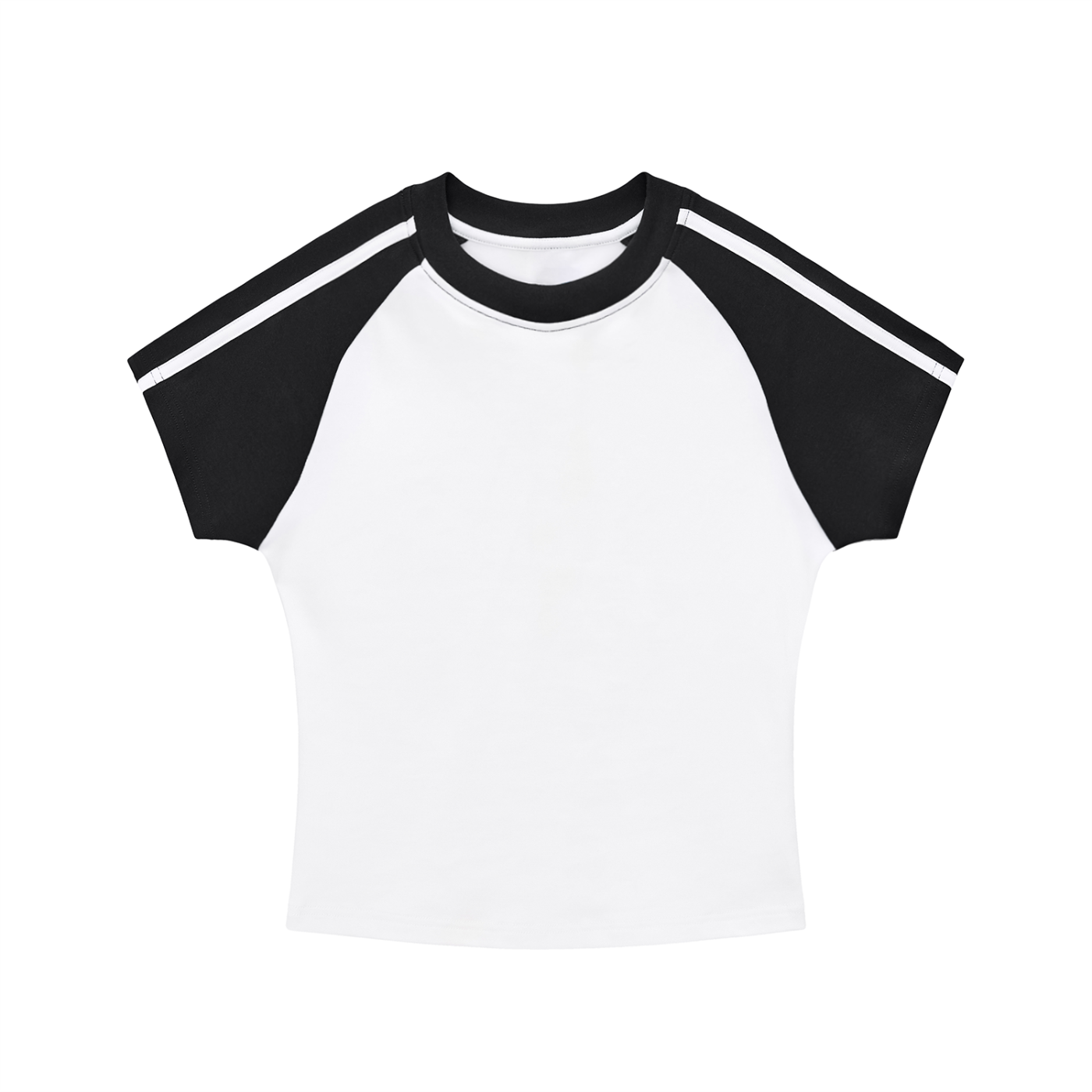 Contrast Stripes Bodycon Raglan  Sleeve T-Shirt Secondary image