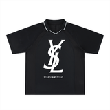 Striped V-Neck Soccer Jersey