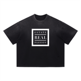 Vintage Washed Distressed Boxy Oversized T-Shirt