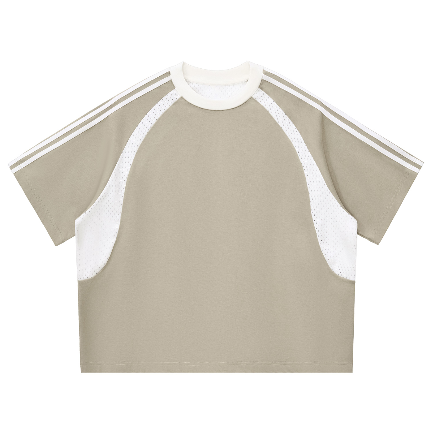 Contrast Stripes Panel Mesh T-shirt Secondary image