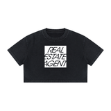Women's Mineral Wash Cotton Crop T-Shirt