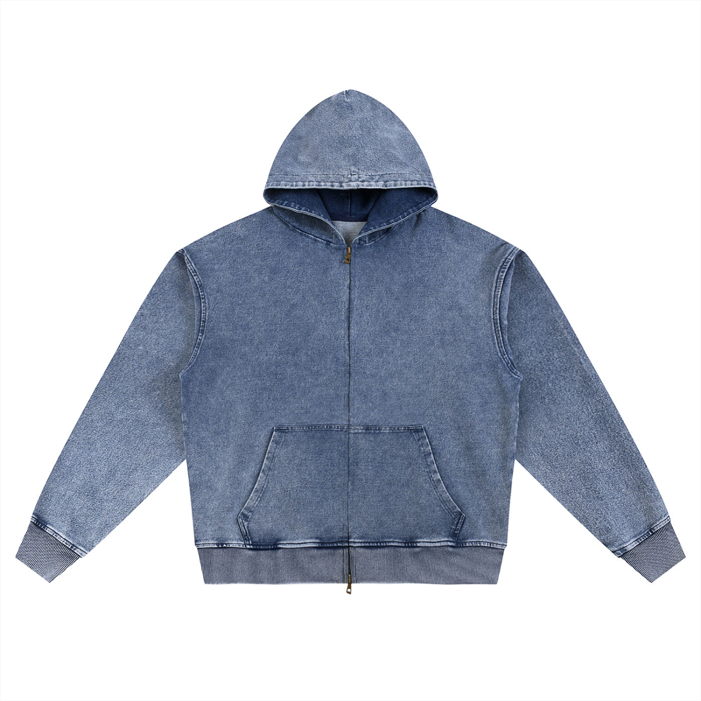 Snow Wash Oversized Zip-Up Hoodie Secondary image