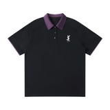 Contrast Collar Raglan Polo Shirt