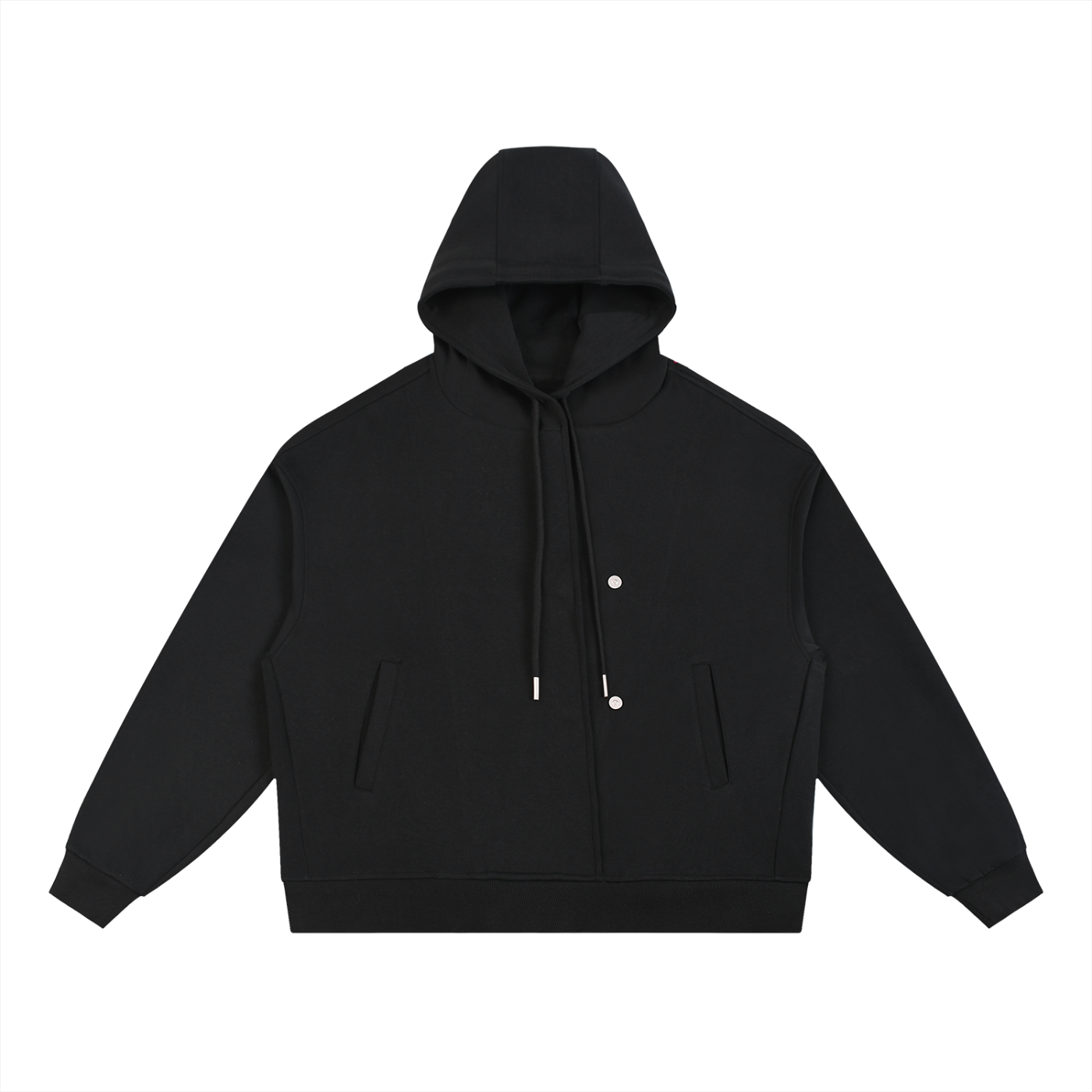 Boxy Button Placket Hoodie Secondary image