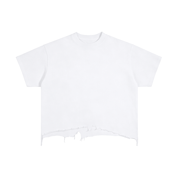 Vintage Wash Boxy Distressed Hem T-Shirt