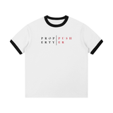 Contrast Edge Ribbed Crewneck T-Shirt