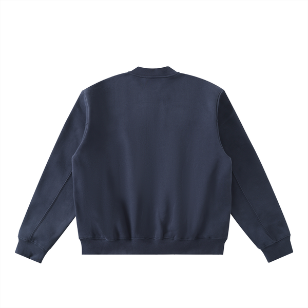 Essential Zip-Up Fleeced Varsity Jacket
