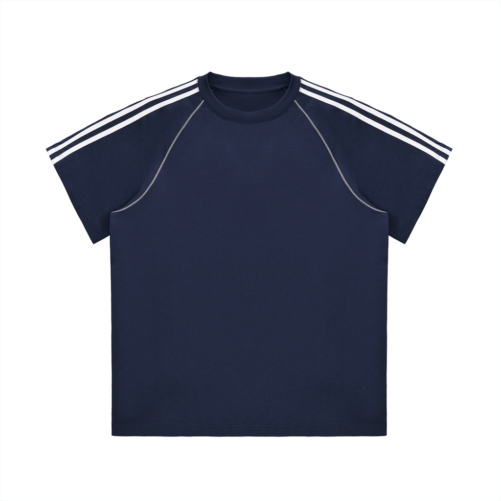 Striped Contrast Stitch T-Shirt