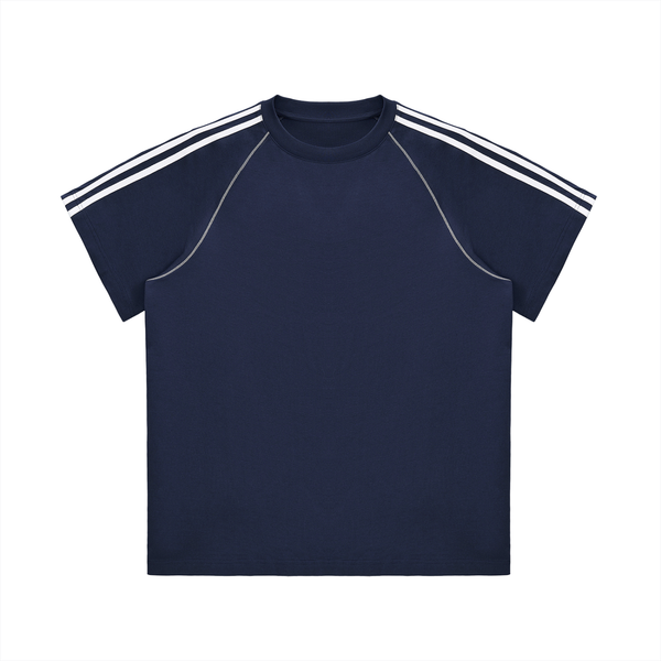 Striped Contrast Stitch T-Shirt