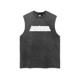 Snow Washed Frayed Hem Tank Top