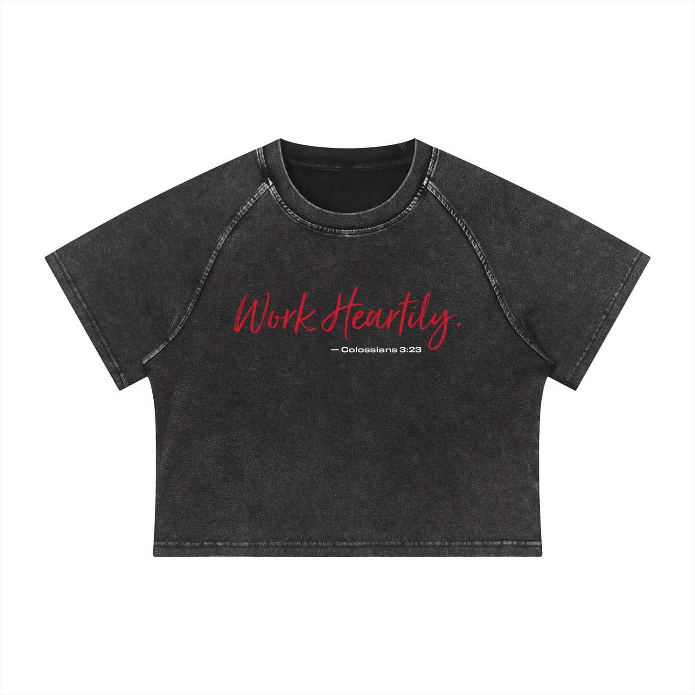 Women's Mineral Wash Raglan Crop T-Shirt Secondary image