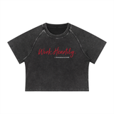 Women's Mineral Wash Raglan Crop T-Shirt