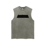 Snow Washed Frayed Hem Tank Top