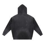 Vintage Washed Frayed Fleece Hoodie