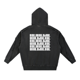 Snow Washed Tape Raw Edge Hoodie