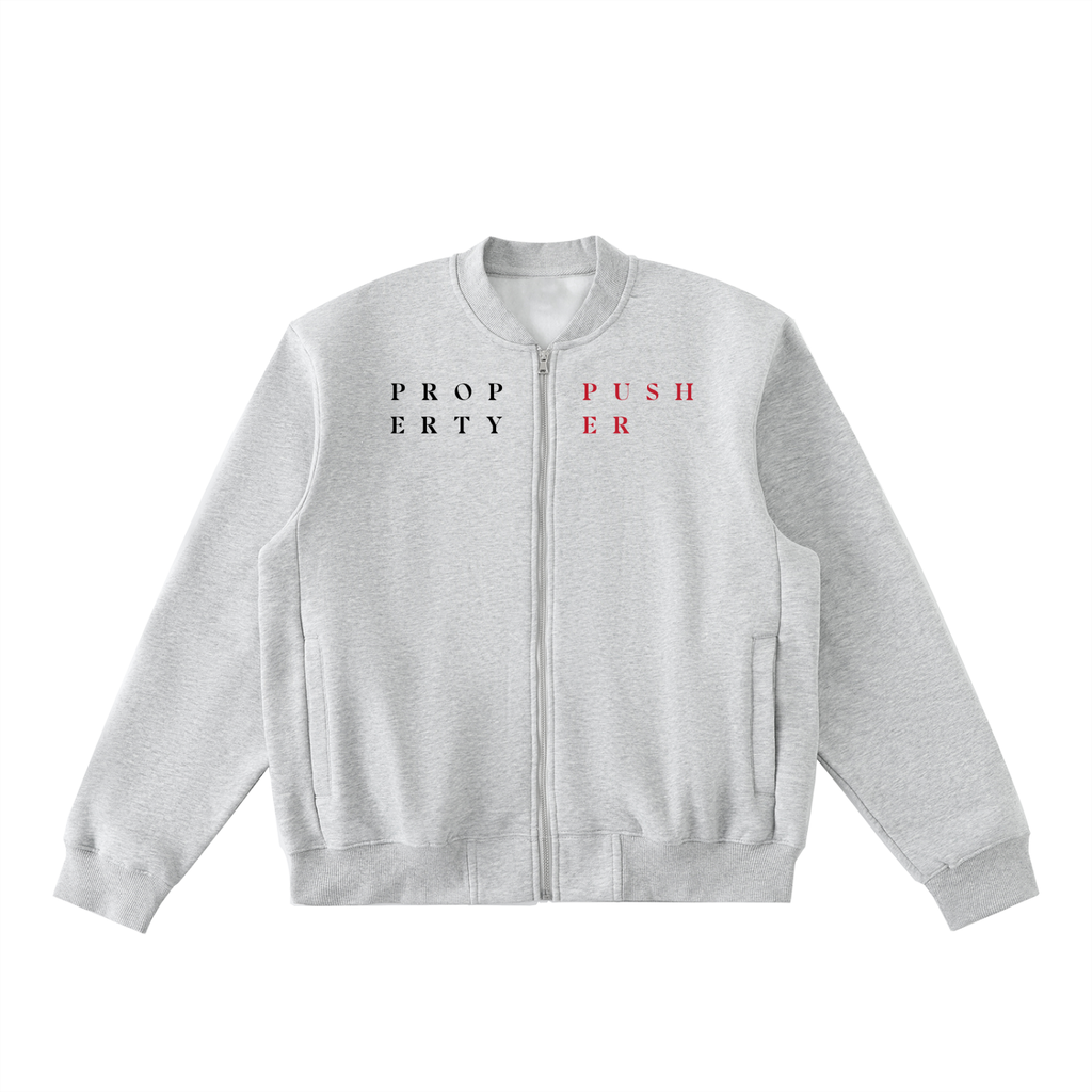 Essential Zip-Up Fleeced Varsity Jacket
