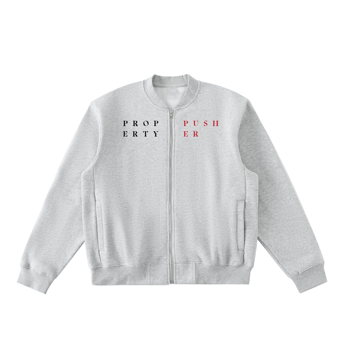 Essential Zip-Up Fleeced Varsity Jacket